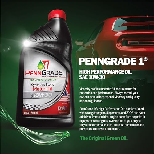 PENN GRADE1 PENN GRADE 1, 71506, Synthetic Blend High Performance Oil SAE 10W-30, 1 Quart - Image 2