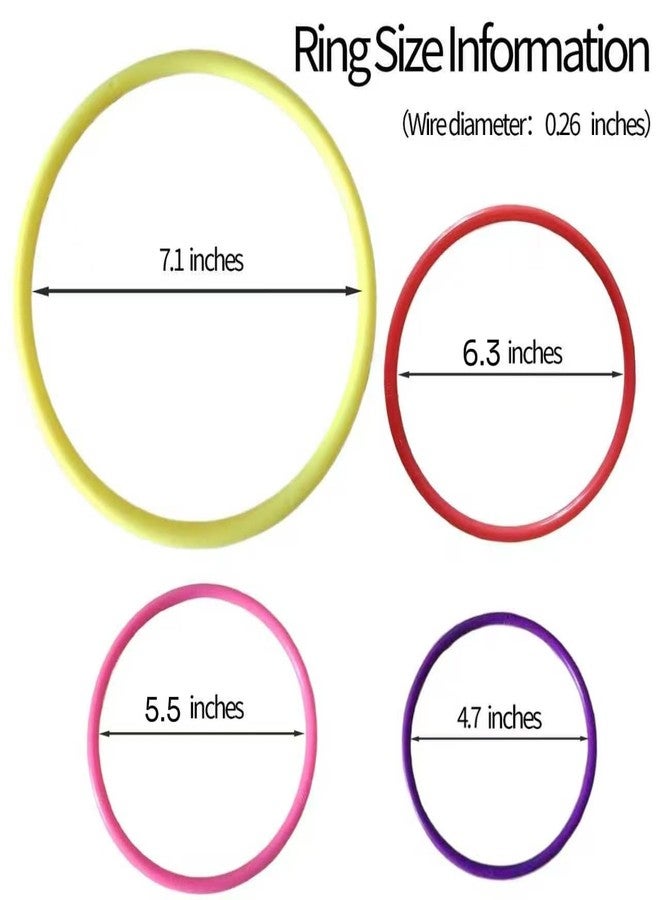 UGrandF 24PCS 4 Sizes Plastic Ring Toss Game Set - Outdoor Yard Games for Family Party, Speed & Agility Training Toys for Kids Adults - Includes Carnival Birthday Bridal Shower Party Favors (Colors May Vary) - Image 2