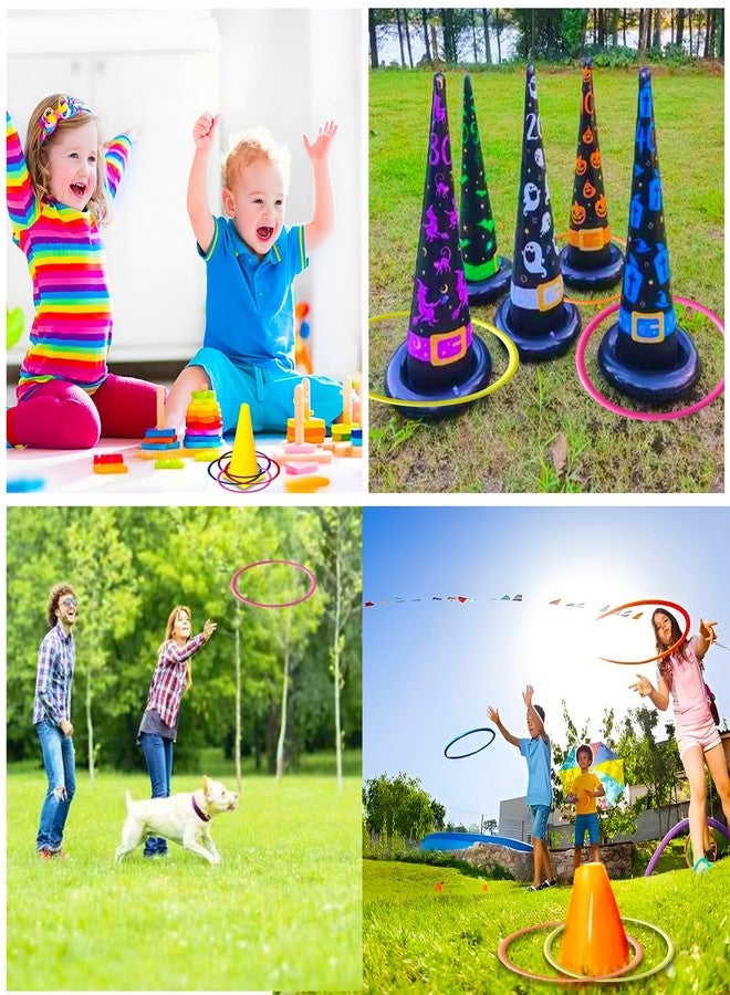 UGrandF 24PCS 4 Sizes Plastic Ring Toss Game Set - Outdoor Yard Games for Family Party, Speed & Agility Training Toys for Kids Adults - Includes Carnival Birthday Bridal Shower Party Favors (Colors May Vary) - Image 5