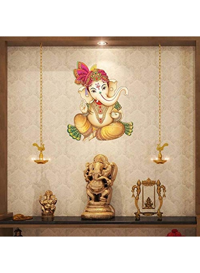 Rangoli Large Wall Sticker Shree Ganesh Multicolor Vinyl Size 50 or 70 cm Pack of 1 - Image 2