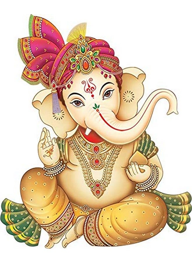 Rangoli Large Wall Sticker Shree Ganesh Multicolor Vinyl Size 50 or 70 cm Pack of 1 - Image 1
