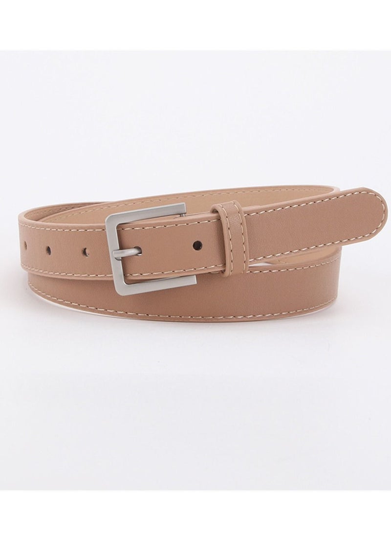 Loquat Simple Minimalist Wind Decoration Women Coat Jeans Belt Hair 105cm Brown