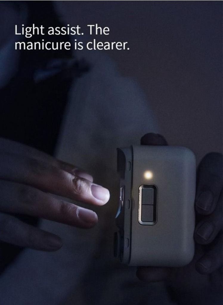 Rechargeable Nail Trimmer Electric Automatic Nail Clipper With Lighting Electric Polishing Nail Clipper