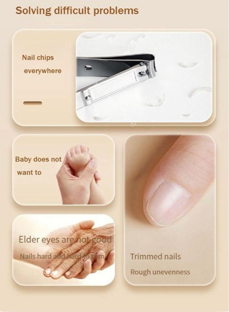 Rechargeable Nail Trimmer Electric Automatic Nail Clipper With Lighting Electric Polishing Nail Clipper