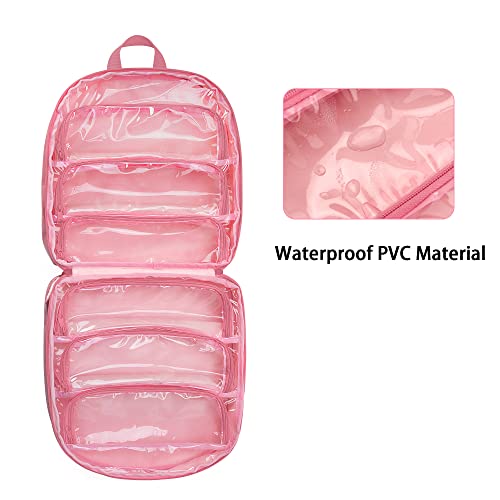 LoDrid Carrying Backpack Compatible with LOL Surprise Dolls All, Storage Case with 6 Clear Pockets for Dolls Organizer & Display, Pink, Bag Only (Patent Design) - Image 2