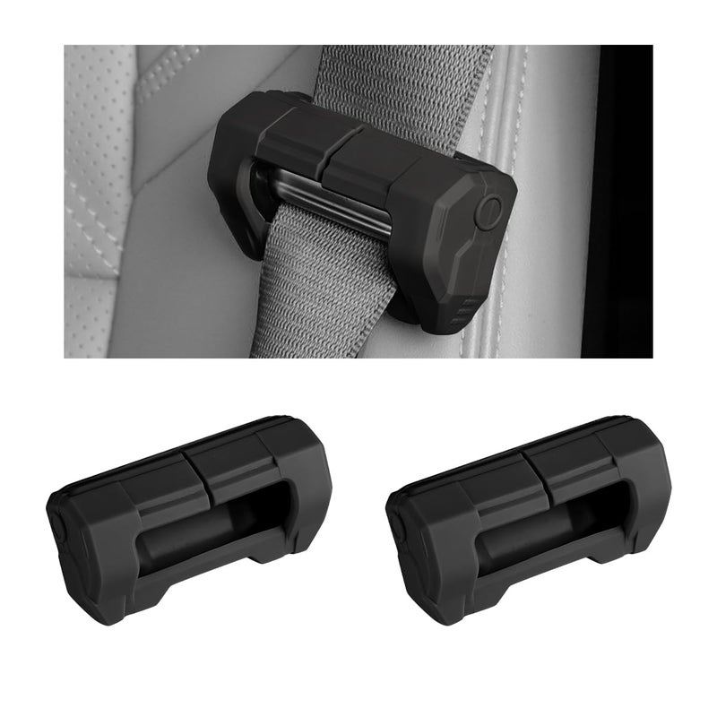 YTFRL 2 PCS Car Seat Belt Buckle Covers AntiScratch Silicone Auto Seatbelt Clips Protector Universal Seat Belt Buckle Protective Sleeve for SUVs Vans Trucks Car Accessories Black - Image 3