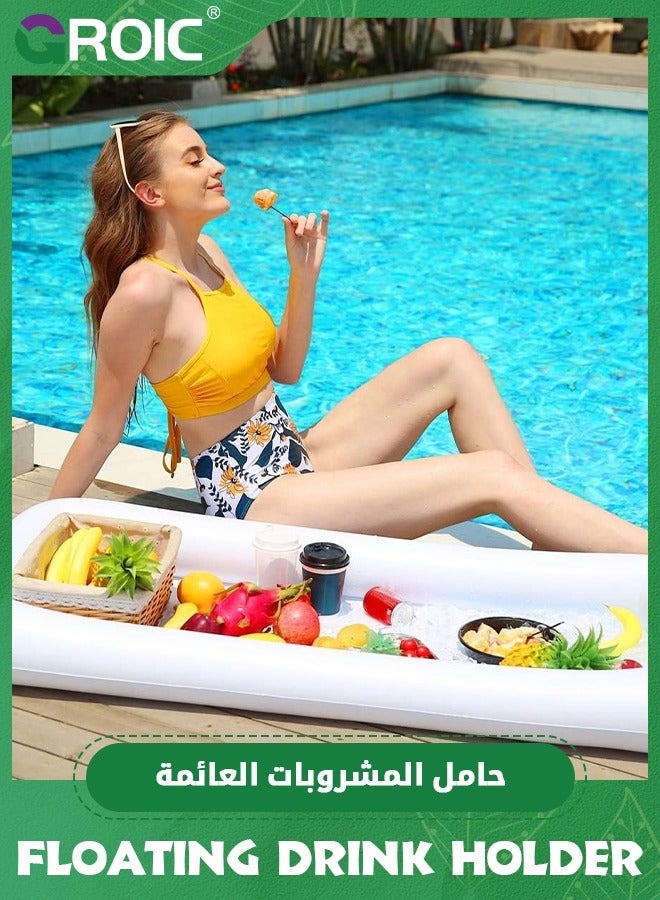 GROIC Floating Cooler, Floating Drink Holder, Giant Premium Party Inflatable Drink Holder Filled for Beach, Lake, Hot Tub, Jacuzzi and Pool, Pool Drink Floats for Swimming Pool Party Beach Party Decorations - Image 2