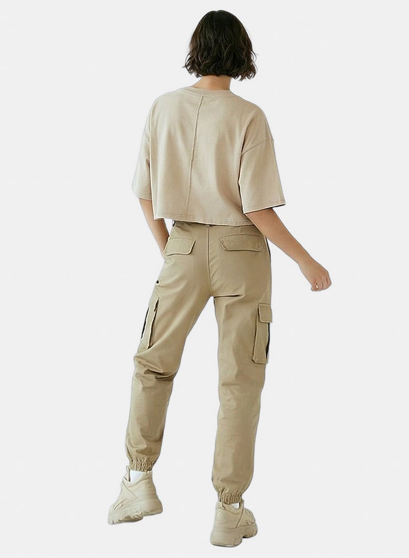 RAVIN Women Stone Cropped Boxy Fit T-Shirt with Back Seam Detail - Image 4