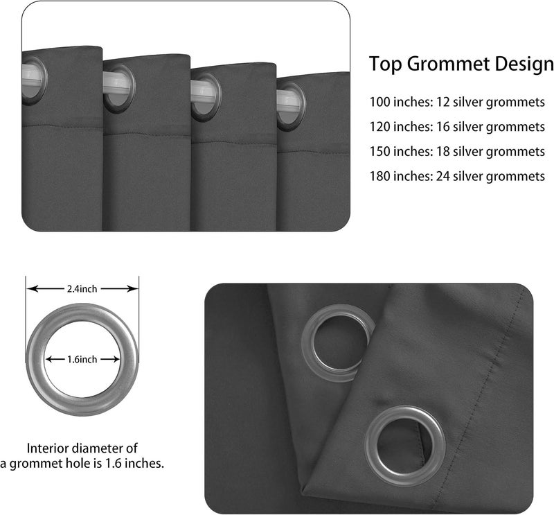 LORDTEX Room Divider Curtain Dark Grey – Total Privacy – Large Soundproof Curtain for Living Room, Bedroom, Sliding Terrace Door, 1 Panel, 12.5ft Wide x 8ft Tall - Image 3