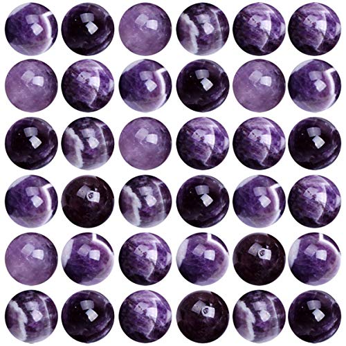 Cmidy Natural Stone Beads 100pcs 8mm Amethyst Round Genuine Real Stone Beading Loose Gemstone Hole Size 1mm DIY Charm Smooth Beads for Bracelet Necklace Earrings Jewelry Making (Amethyst) - Image 1