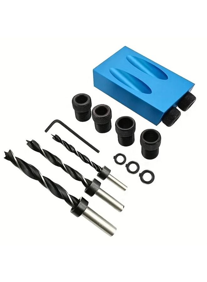 CIICII 14pcs Woodworking Tools 15 Degree Angle Drill Guide Set Pocket Oblique Hole Screw Jig Locator - Image 1
