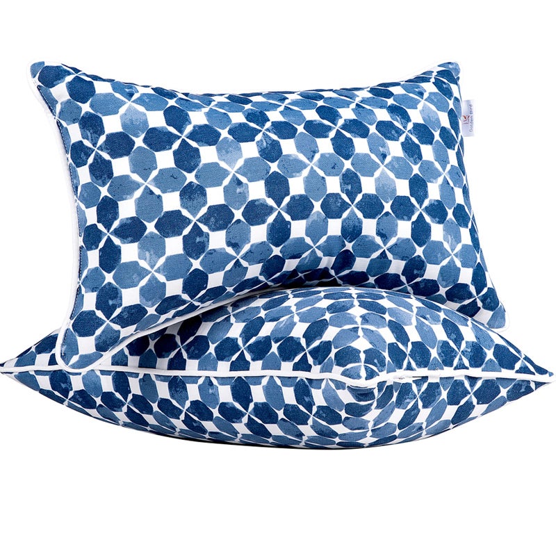 JMGBird Outdoor Lumbar Pillows Waterproof Set of 2 Outdoor Pillows with Insert Included 1220 Inch Outdoor Pillow for Patio Furniture