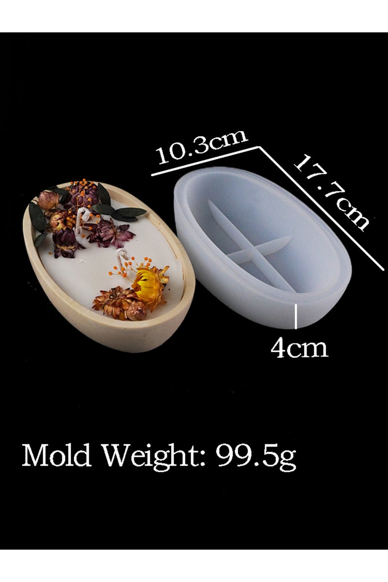 قالب سيليكون كبير على شكل وعاء زهور بيضاوي من الخرسانة لصنع الشموع، على شكل سفينة، مناسب للأعمال اليدوية، قوالب جبسية، قوالب راتنج وشمع للأعمال اليدوية