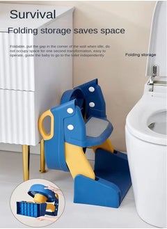 Aissiora Potty Training Seat, Kids Toilet Training Seat with Step Stool, Foldable Portable Potty Chair with Adjustable Height Ladder Guard Handle Soft Cushion for Baby Toddler Boys Girls  - Image 5