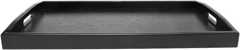 cheekyglo Wooden Tea Serving Tray,Tea Water Drinks Tray with Handle,Large,Black (19.69x 11.81 x 1.77inch) - Image 1