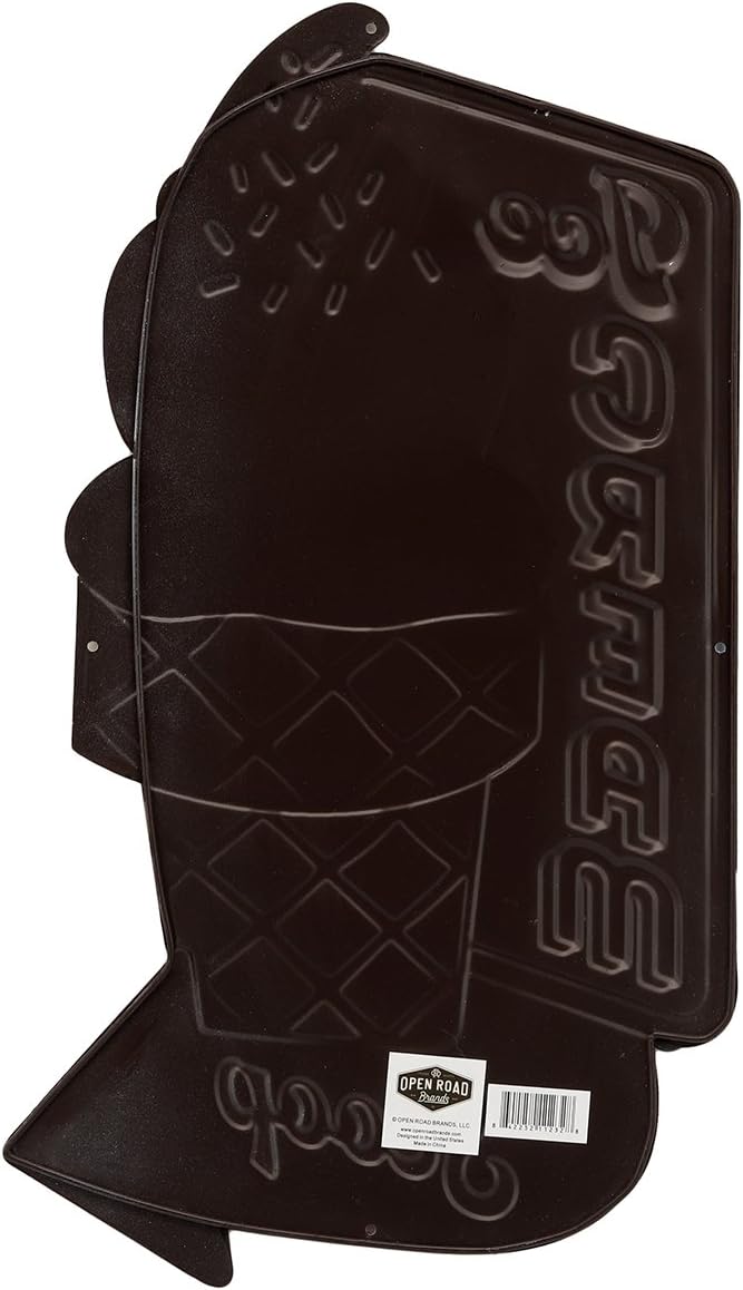 Open Road Brands Ice Cream Get The Scoop Here Embossed Metal Sign - Vintage Diner Ice Cream Sign for Kitchen or Man Cave - Image 3