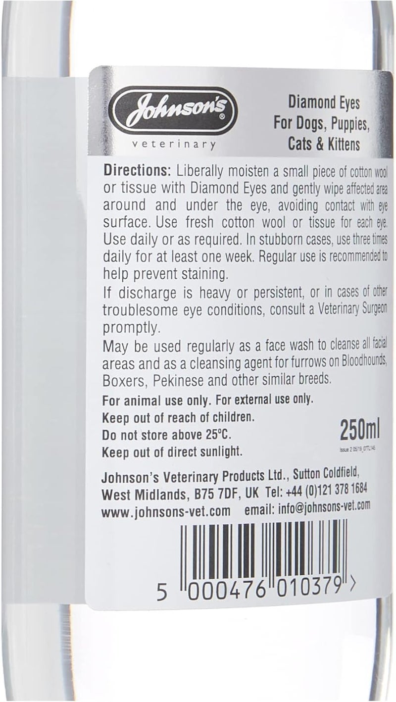 Johnson's Johnsons Diamond Eyes Tear Stain Remover for Cats & Dogs - 250ml - Image 2