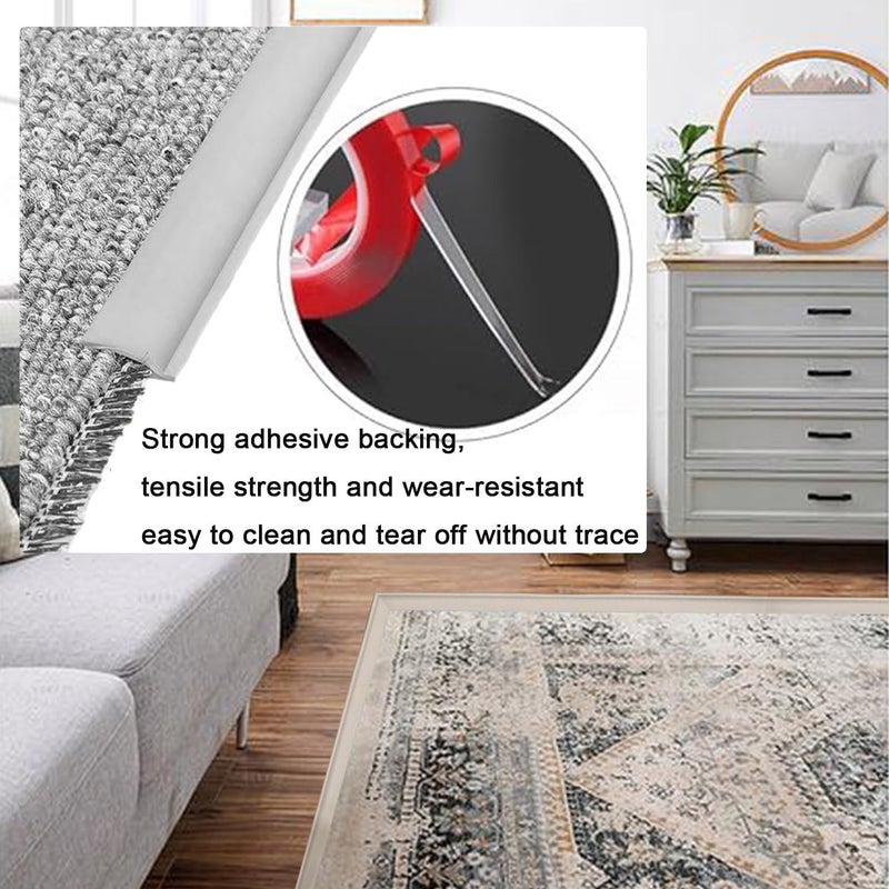 Aetherix Carpet to Tile Transition Strip, Flexible Carpet Edging from Carpet to Tile Floor, Self Adhesive Cuttable Carpet Edge Trim Strip, Flexible Rug Edge Protector for Doorway（Black 24ft） - Image 5