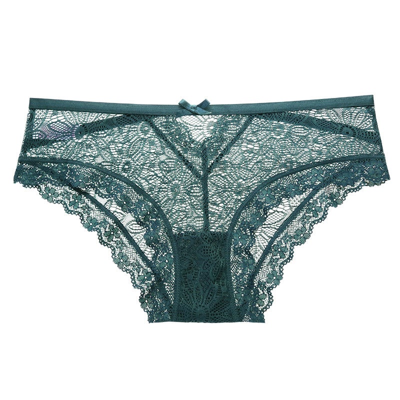and Low Waist Sexy Breathable Cotton Lace Briefs Traceless Light and Thin Red Strap Girls'' Underwear - Image 4