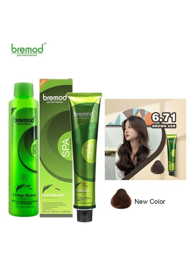 Brown 6.71 Ash Hair Color with Oxidizer
