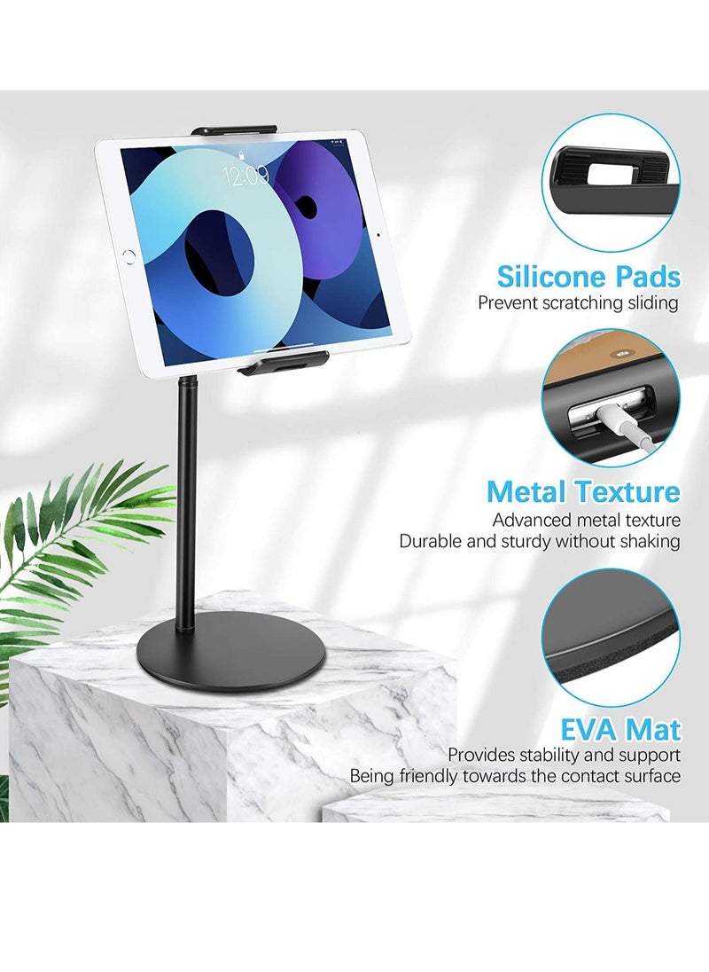Tablet Stand Phone Holder, 360 Degree Rotating Adjustable Desktop Tablet Mount Compatible with iPad/iPhone/Nintendo Switch/Samsung Galaxy Tabs/Kindle