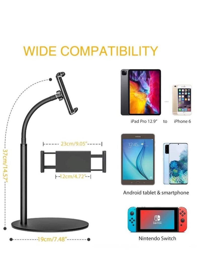 Tablet Stand Phone Holder, 360 Degree Rotating Adjustable Desktop Tablet Mount Compatible with iPad/iPhone/Nintendo Switch/Samsung Galaxy Tabs/Kindle