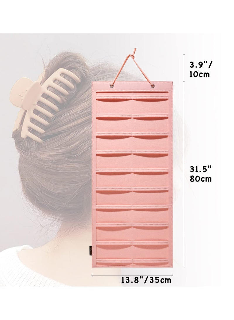 Excefore Hanging Claw Clip Organizer, Large Claw Clip Holder Organizer, Wall-Mount Hair Claw Stand Display Holder, Claw Clips Holder and Storage for Lady Women Teen Girls (Pink)  - Image 2