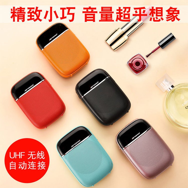 Aporo T2Uhf Bluetooth Wireless Small Loudspeaker Teacher Tour Guide Learning Headset Mini Waist Hanging Speaker Little Bee - Image 4