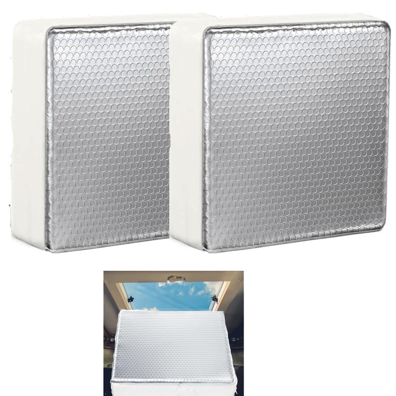 2 Pack RV Vent Insulator RV Skylight Cover with Reflective Surface Universal Camper Skylight Shade for Vent Inside Camper Trailer 2 pack 14  14  3