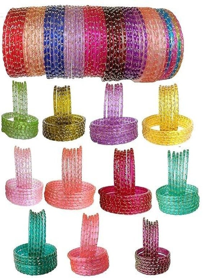 BANGLESKART Women's Eid Special Designer Glass Bangles Set (12 Chudi Each) Multicolor Traditional Indian Choodiyan Multi - Image 1