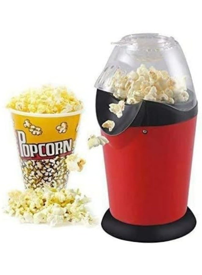 ماكينة صنع الفشار الفورية - ماكينة صنع الفشار والوجبات الخفيفة بالهواء الساخن بدون زيت، مثالية لأمسيات الأفلام والتجمعات العائلية. أحمر - Image 1