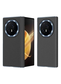 Case Compatible with Honor Magic V3 5G Case, Carbon Fiber Print Case Electroplated Frame Hinge Protection Shockproof Protective Back Cover for Honor Magic V3