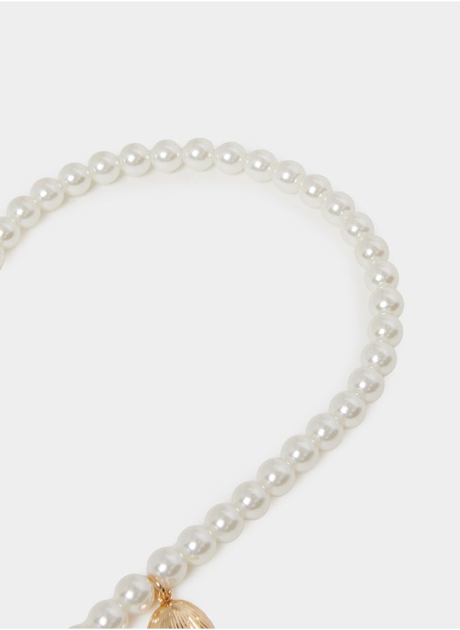 Styli Sea Charm Faux Pearl Beaded Necklace  - Image 4