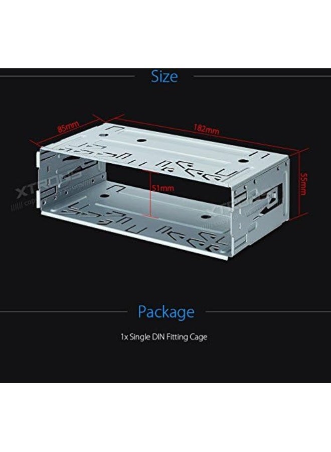 XTRONS Universal Single Din 1 Din Stereo Radio Replacement Fitting Cage Kit Installation - Image 4