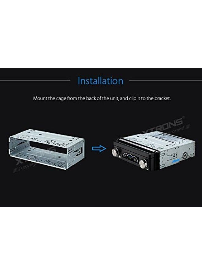 XTRONS Universal Single Din 1 Din Stereo Radio Replacement Fitting Cage Kit Installation - Image 3