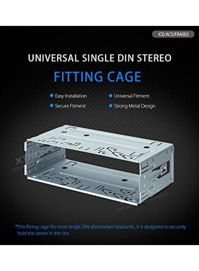 XTRONS Universal Single Din 1 Din Stereo Radio Replacement Fitting Cage Kit Installation - Image 2