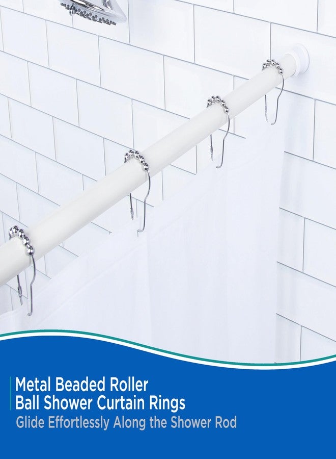 Kenney KN61100 Rust-Resistant Gliding Metal Beaded Shower Curtain Rings for Shower Curtain and Standard Shower Curtain Rod, Bathroom Use, Easy to Install, Set of 12, Chrome - Image 3