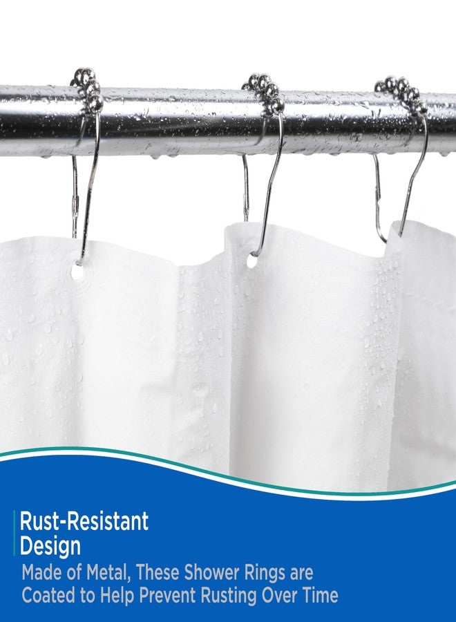Kenney KN61100 Rust-Resistant Gliding Metal Beaded Shower Curtain Rings for Shower Curtain and Standard Shower Curtain Rod, Bathroom Use, Easy to Install, Set of 12, Chrome - Image 4