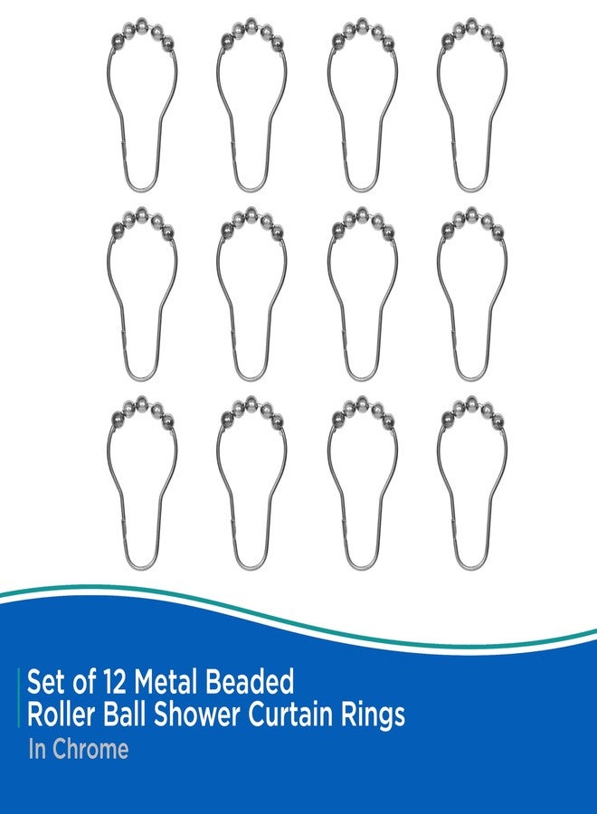 Kenney KN61100 Rust-Resistant Gliding Metal Beaded Shower Curtain Rings for Shower Curtain and Standard Shower Curtain Rod, Bathroom Use, Easy to Install, Set of 12, Chrome - Image 5