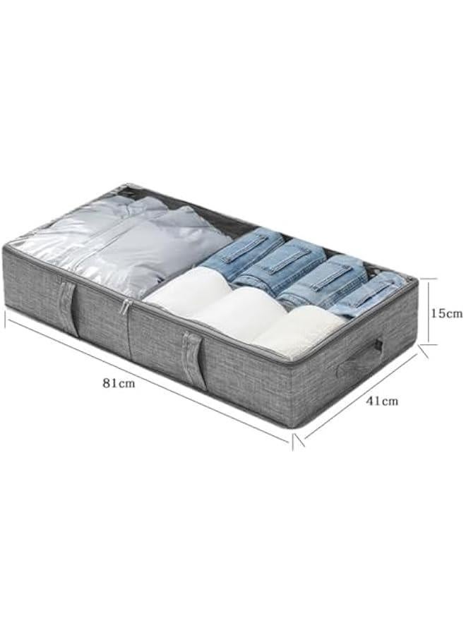 HOOKOR 2 Pack Underbed Storage Container Bins with Lids, Under Bed Storage Organizer with Sturdy Handles Sidewalls Bottom, Foldable Clothes Bag Large (Type B (2 Pack)) - Image 5