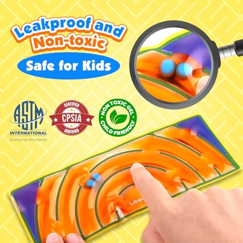 LESONG Sensory Toys for Kids: 9-Pack Squishy Sensory Maze for Autism - Fidget Toys Gel-Filled for Calming Down Travel, Classroom & Adult Office - Gifts Prizes for Kids Stocking Stuffers Goodie Bags - Image 2