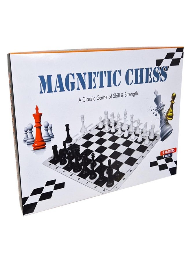 PARTEET Magnetic Chess Senior Foldable Magnetic Chess Board Set with Magnetic Pieces for Kids and Adults (36 x 36 Centimeter, Black & White Board) - Image 1