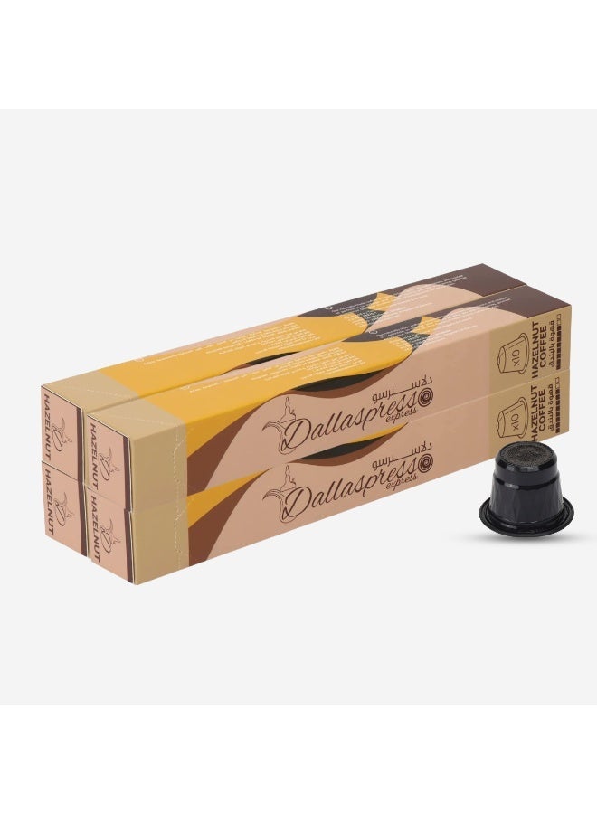 Dallaspresso Hazelnut Coffee Capsules Pack of 4 – Nespresso Compatible, Finest Arabica Roasted Beans - Image 1