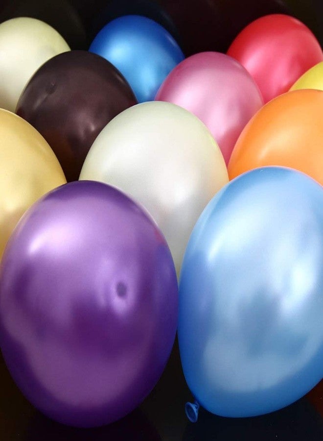 HK balloons Rubber Pack Of 50 Metallic Color Balloons For Birthday Decoration Baby Shower Anniversary Wedding Decorations Balloons Metallic Themed Decoration Items Kit - Image 4