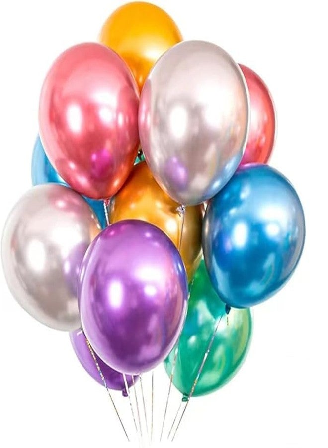 HK balloons Rubber Pack Of 50 Metallic Color Balloons For Birthday Decoration Baby Shower Anniversary Wedding Decorations Balloons Metallic Themed Decoration Items Kit - Image 2