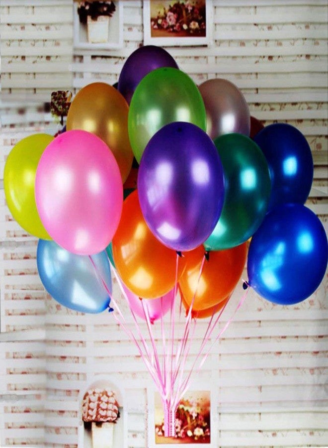 HK balloons Rubber Pack Of 50 Metallic Color Balloons For Birthday Decoration Baby Shower Anniversary Wedding Decorations Balloons Metallic Themed Decoration Items Kit - Image 1