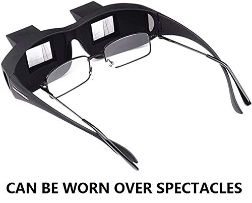 F Flammi Flammi Lazy Glasses Prism Glasses Horizontal Spectacles Lie Down for Reading/Watching TV (Plastic, Black) - Image 2