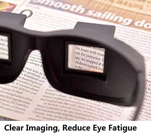 F Flammi Flammi Lazy Glasses Prism Glasses Horizontal Spectacles Lie Down for Reading/Watching TV (Plastic, Black) - Image 5