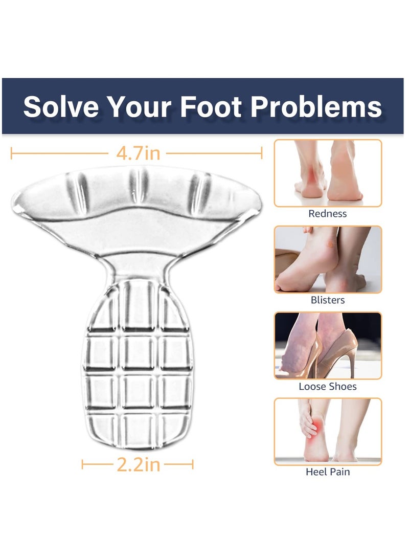 Excefore Heel Grips for Loose Shoes, Shock Absorbing Gel Heel Pads, Prevent Blister and Slip, Heel Protector Shoe Inserts for Women Heels Improved Shoe Too Big Fit and Comfort (Clear+Beige) - Image 4
