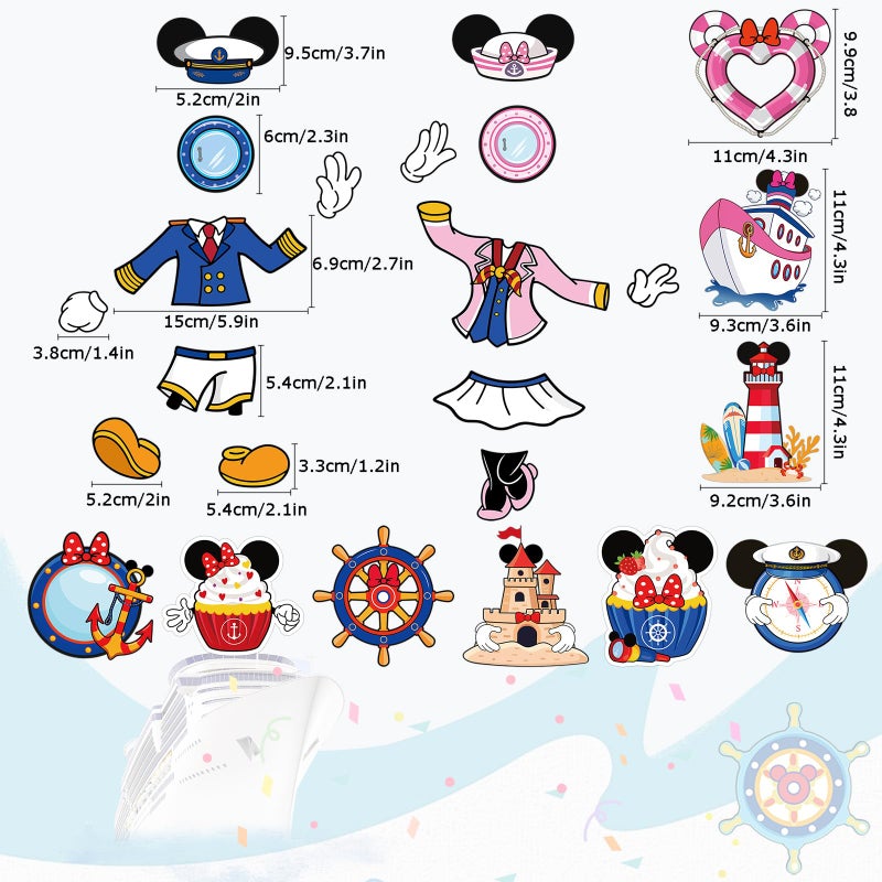 RiVolTa Mouse Cruise Door Magnets - 24 Pcs Cute Ship Cabin Decorations Magnetic Stickers Personalized Funny Cartoon Animal Anchor Stateroom Decals Carnival Birthday Holiday Party Accessories Car Decor - Image 2